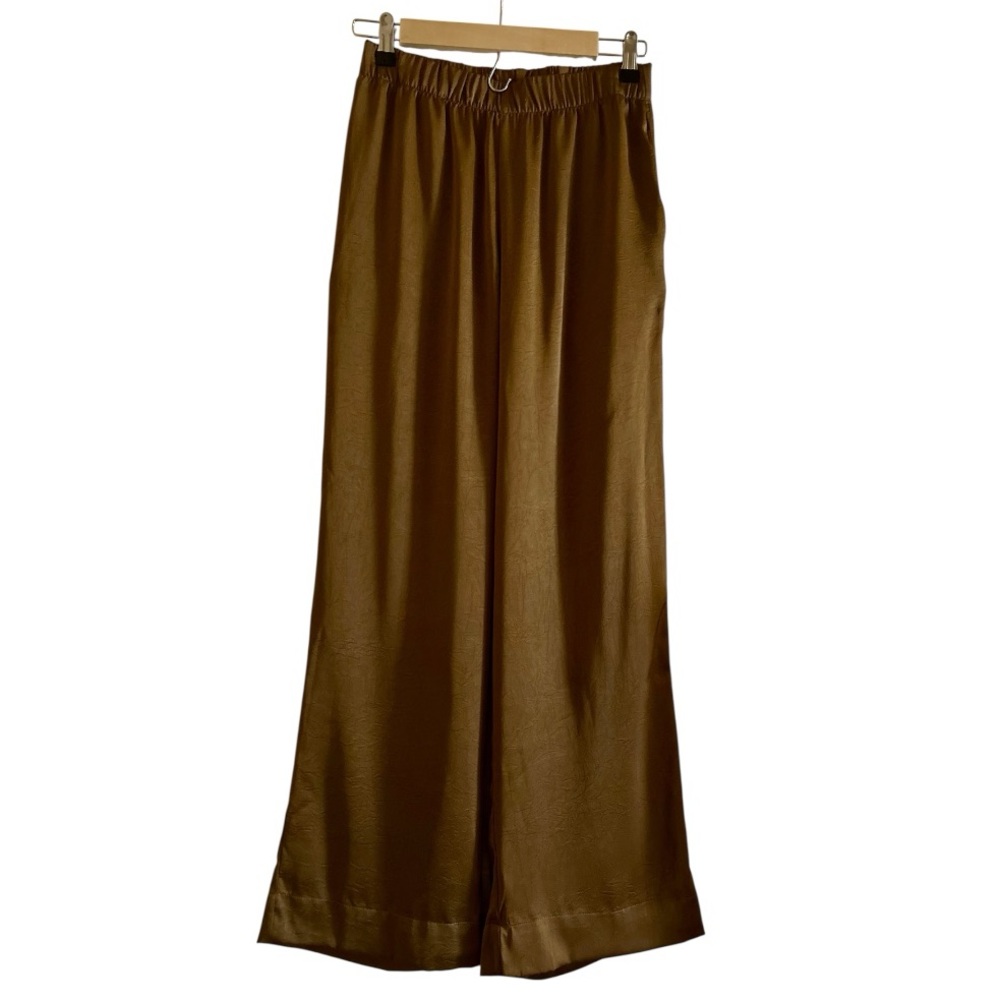 NWT a new day Wide Leg Satin-Look Pants in Dark Olive
